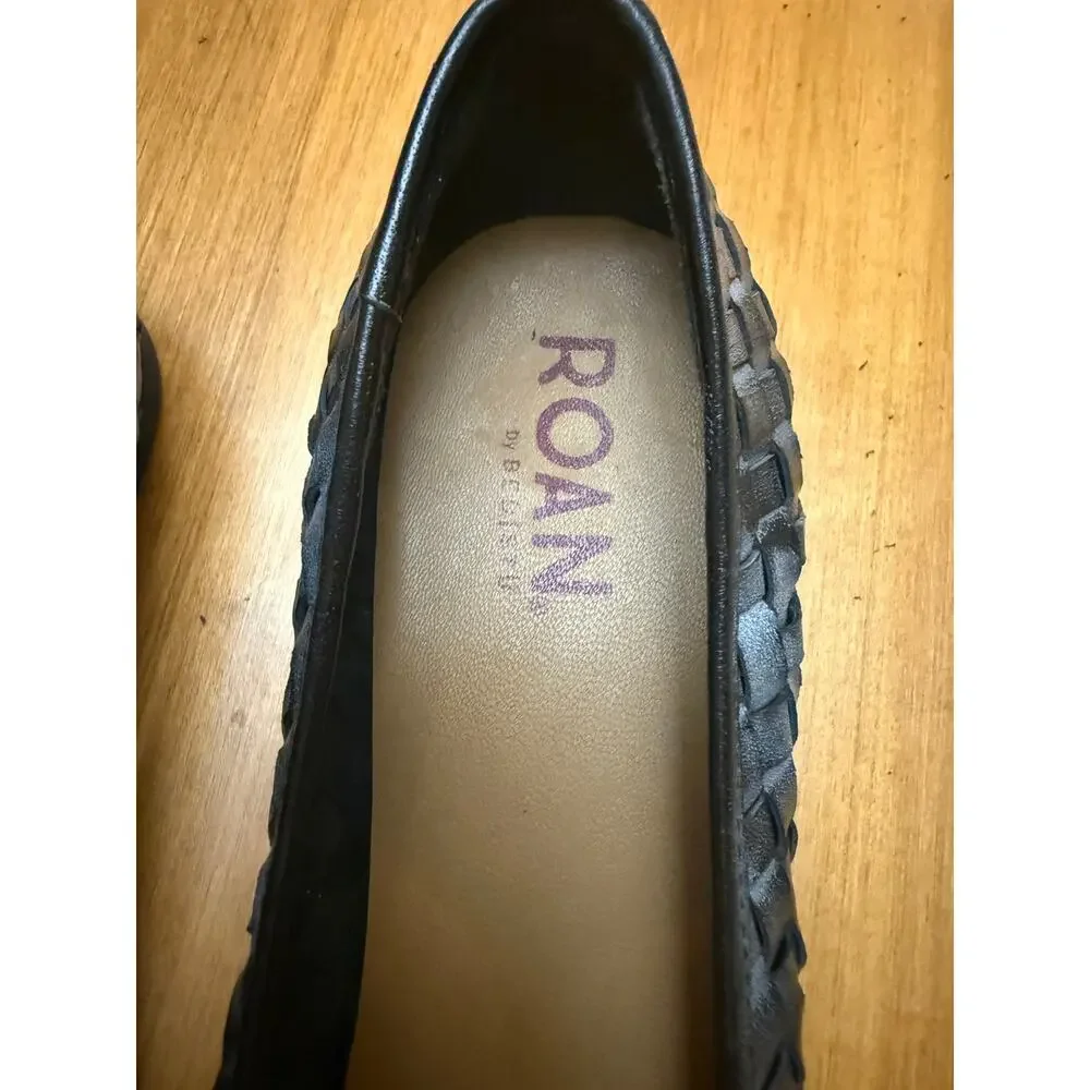Roan by Bed Stu NWOB 9 distressed woven leather slip on ballerina flats boho